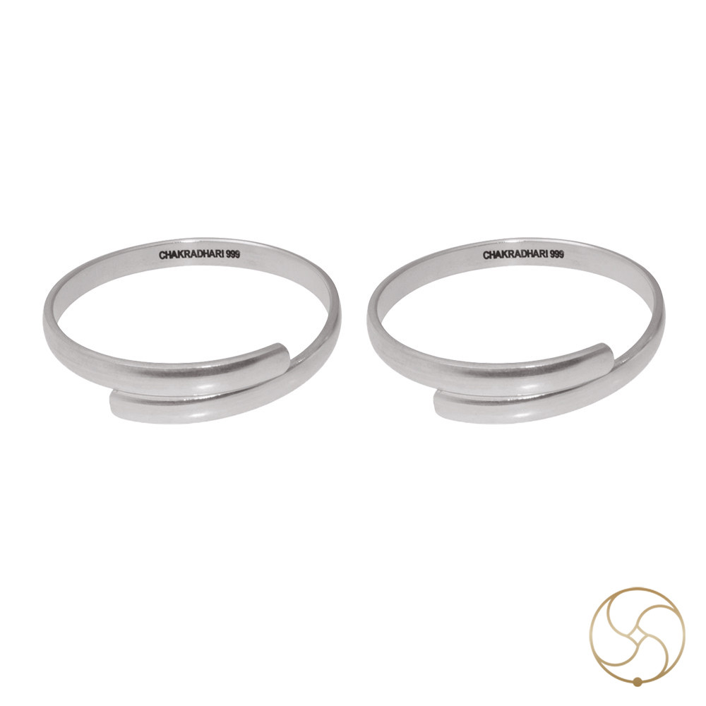 999 Silver Bangle Pair For Kids 6 Month To 3 Year 29 Grams Pair -     