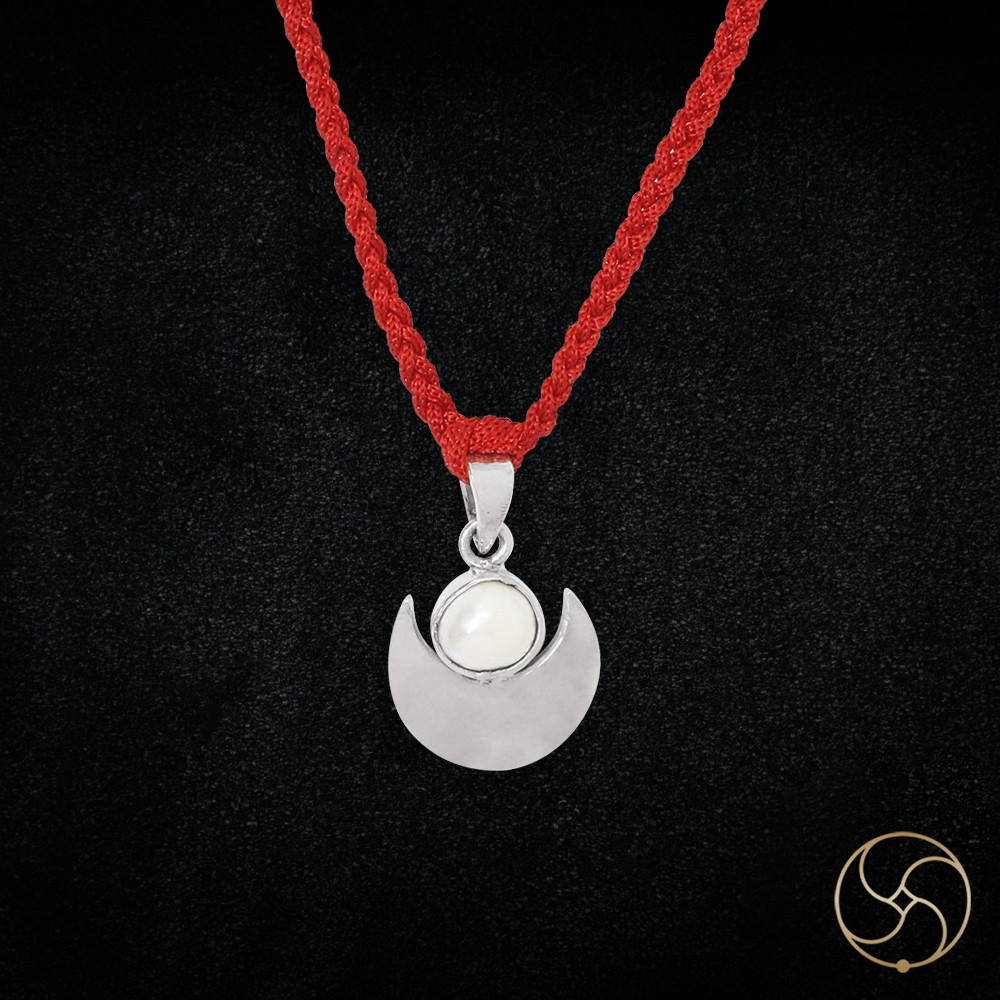 996  Silver Full Moon Pearl Pendant -     