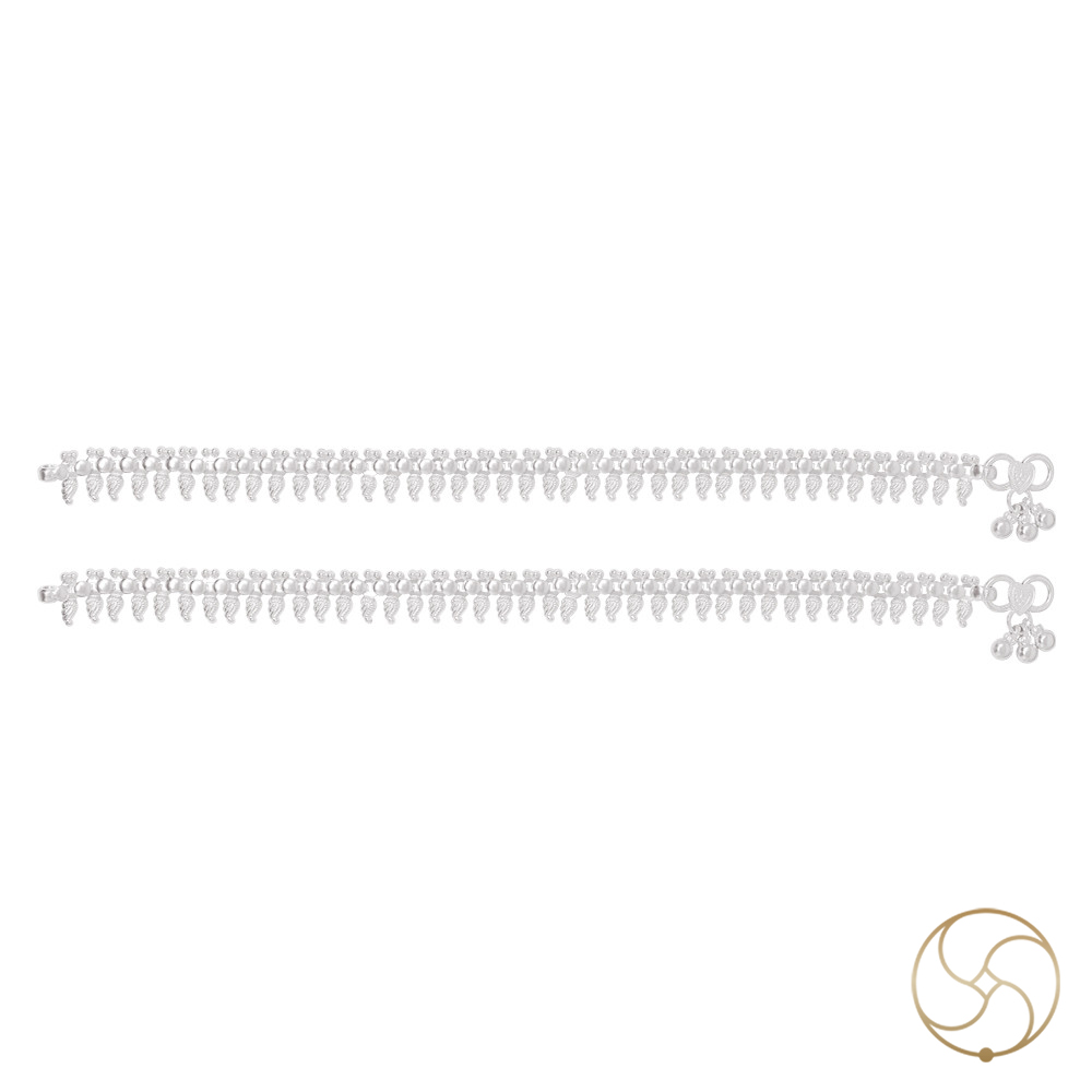 996 Silver Tribhushan Paan Patta Payal -