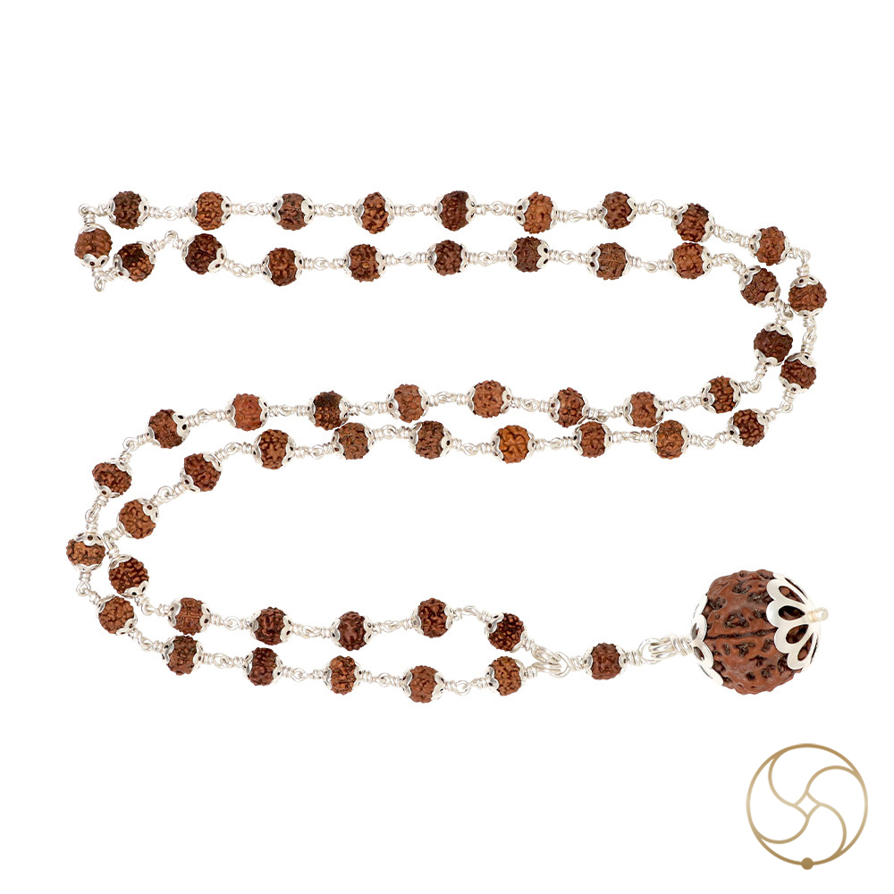 Rudraksha Mala In Silver Cap Wearing 541 beads 541