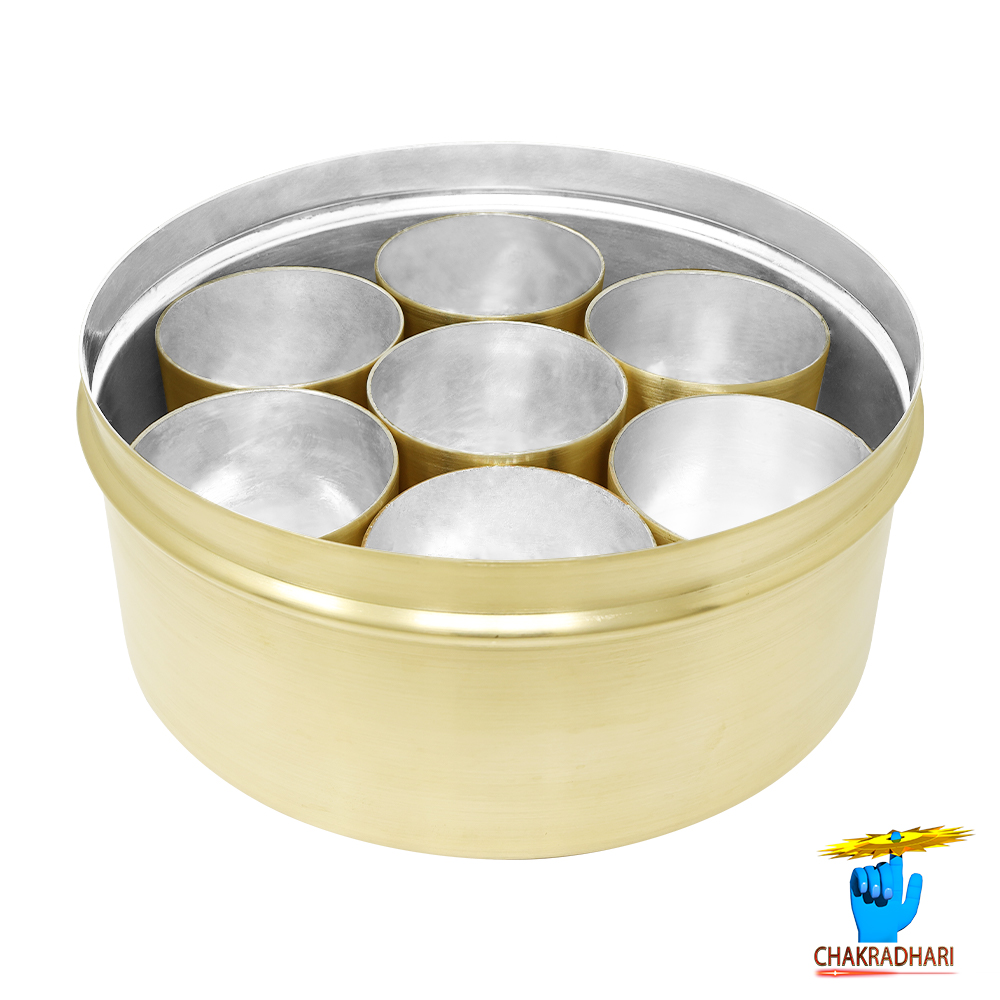 Pure Ritika Brass Spice Storage Box -