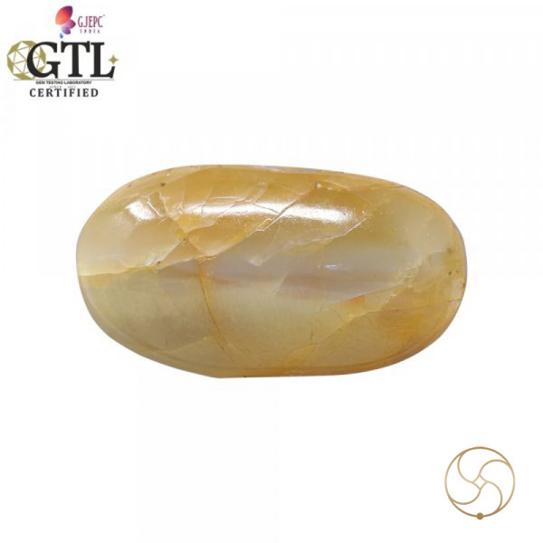 Image of 6.87 Carats Chrysoberyl Cat Eye Stone With Ring Or Pendant - लहसुनिया रत्न