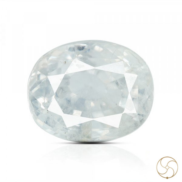 Image of 06.02 Carats Natural White Sapphire Gemstone With Ring or Pendant - प्राकर्तिक सफ़ेद पुखराज