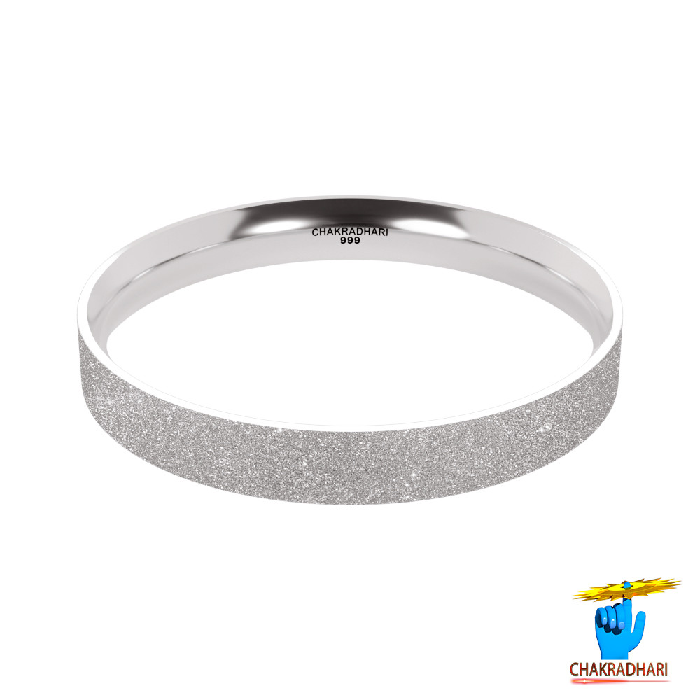 999 Silver Star Bangle for Males 90 Grams -