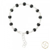 99.9%  Silver Black Tourmaline Bracelet For Male And Female - चाँदी वैक्रांत वलय स्त्री पुरुष हेतु
