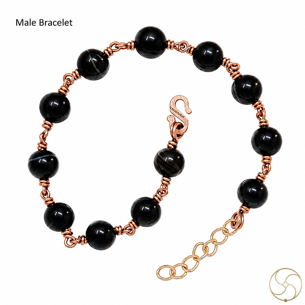 Nepaliya Copper Black Agate Bracelet