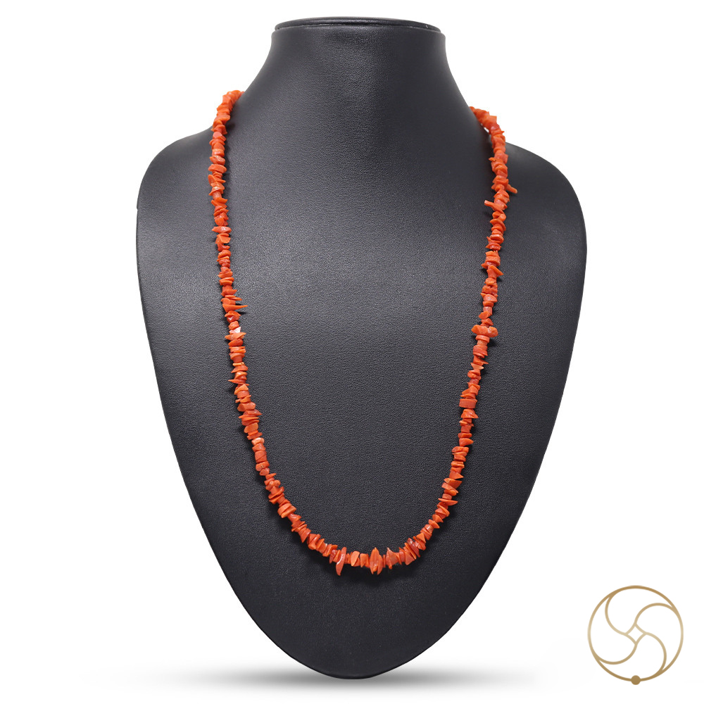 Sacred Italian Coral Moonga Chips Mala Ancient Protection Healing and Spiritual Empowerment