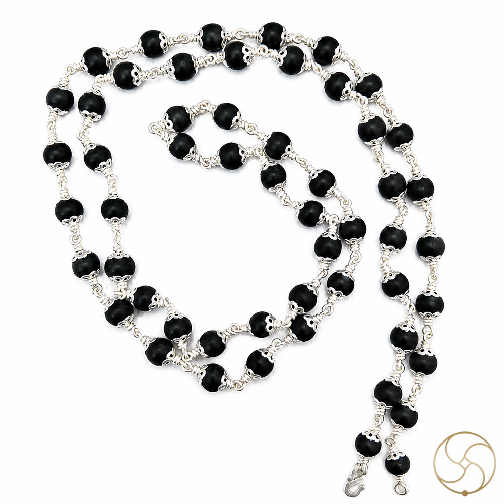 999 Pure Silver Kaalskand Wearing mala