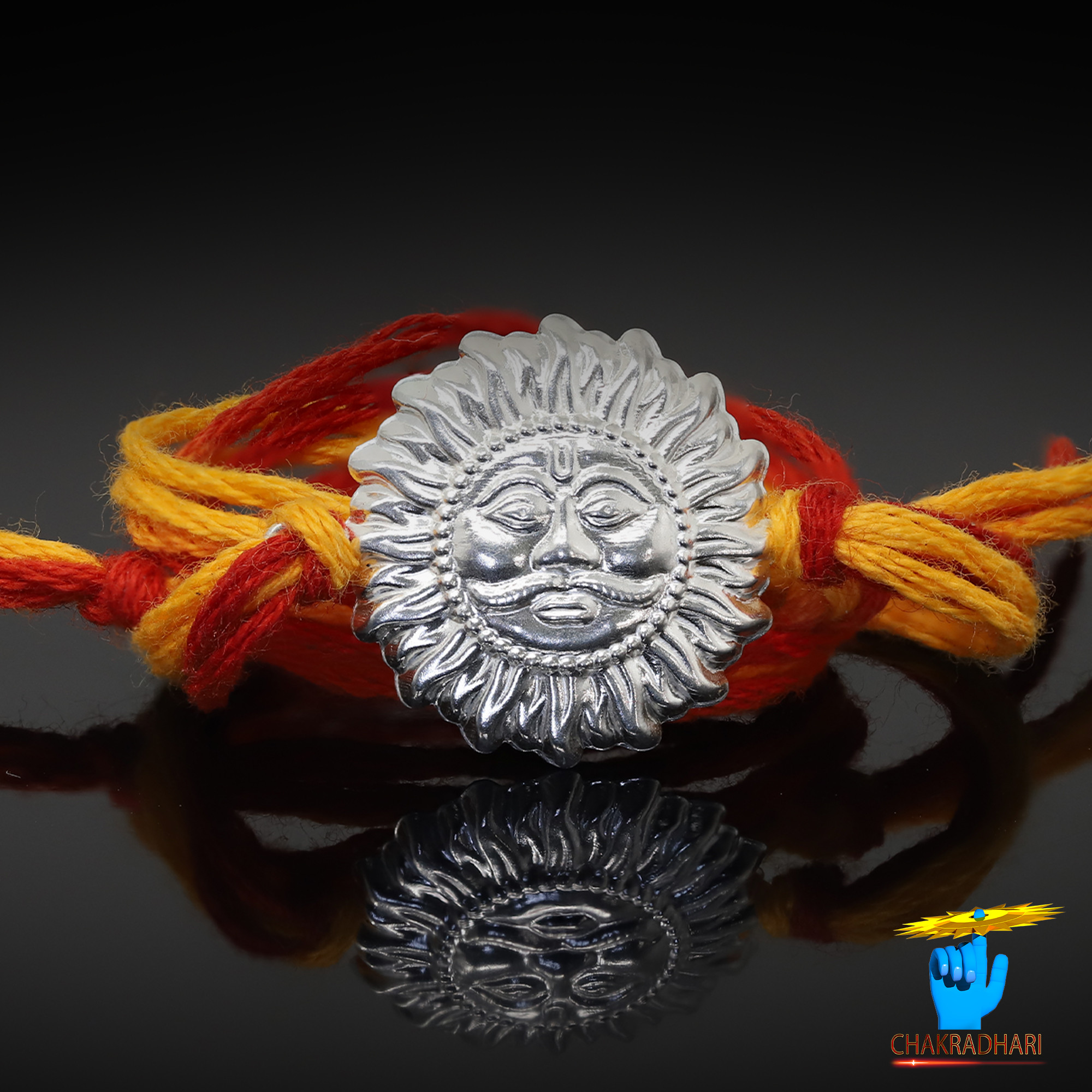 999 Silver Surya Dev Rakhi