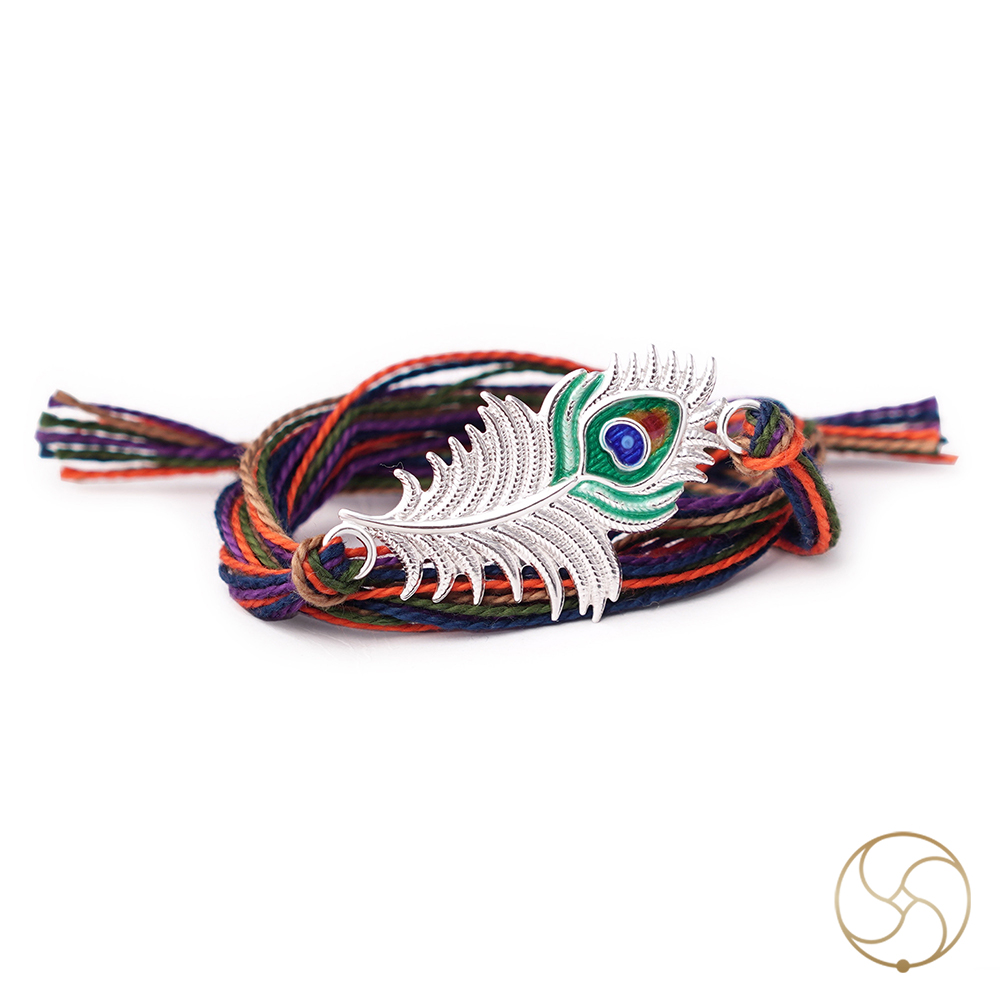Elegant Grace Peacock Feather Design Silver Rakhi