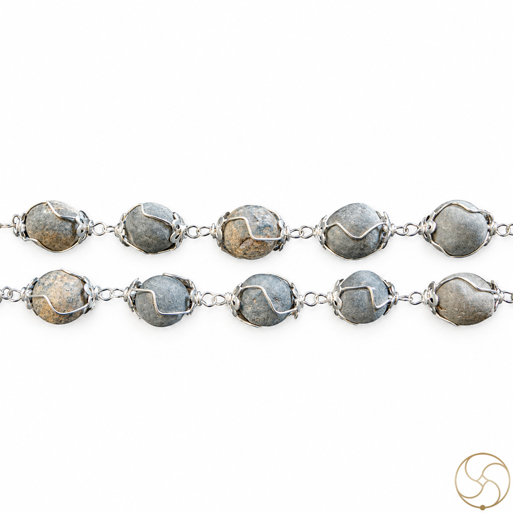 Handcrafted Steel Shaligram Mala 30 Beads