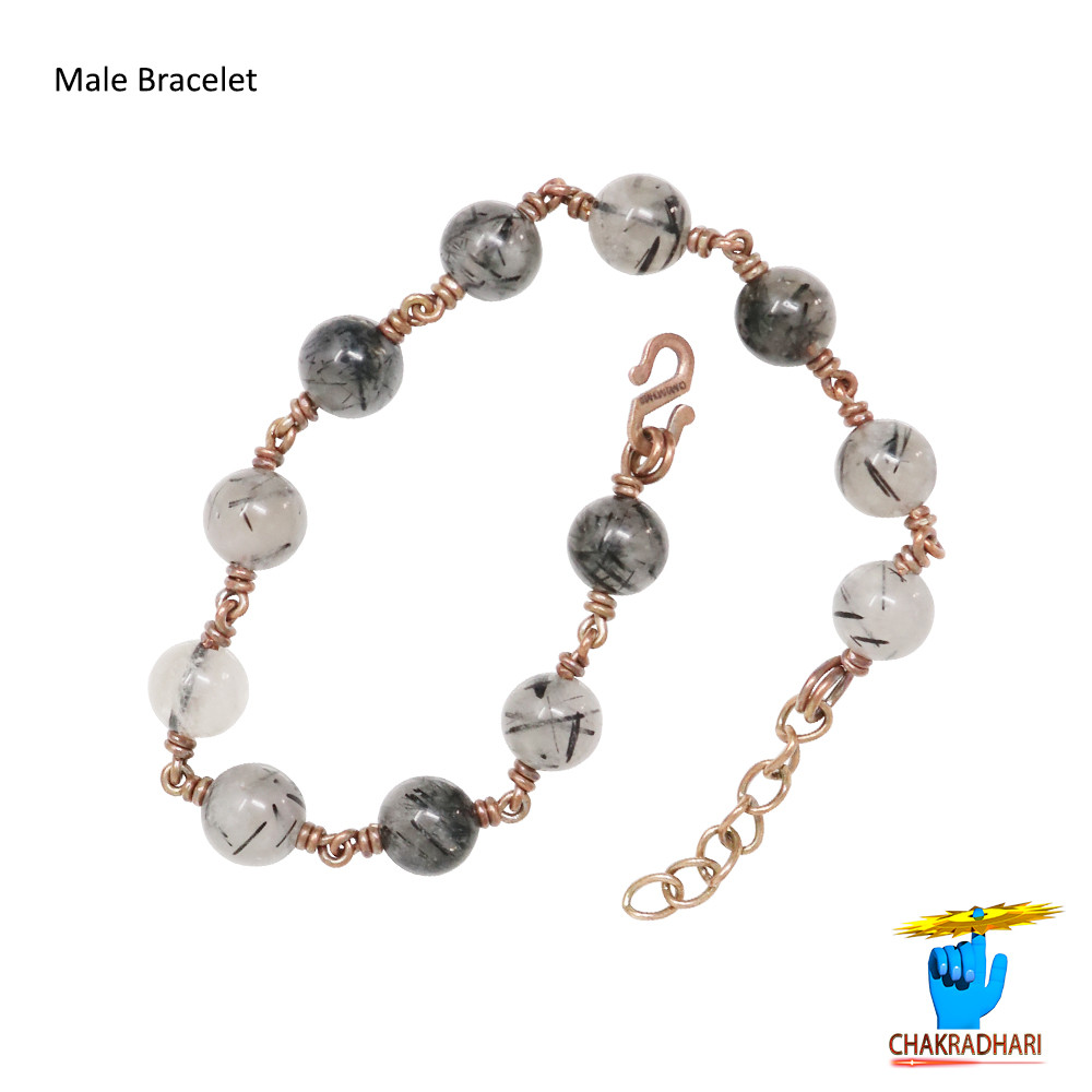 Pure Copper Black Rutile Bracelet For Male And Female -