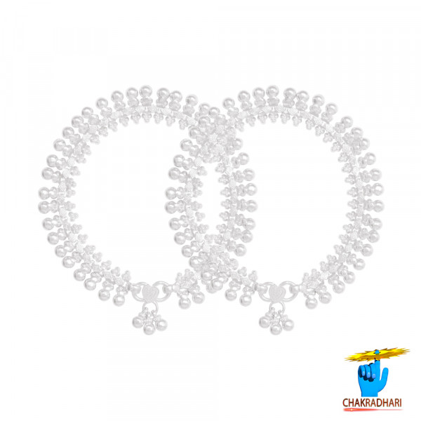 Image of 99.6% Silver Mani Malika Payal - चाँदी मणि मलिका पायल