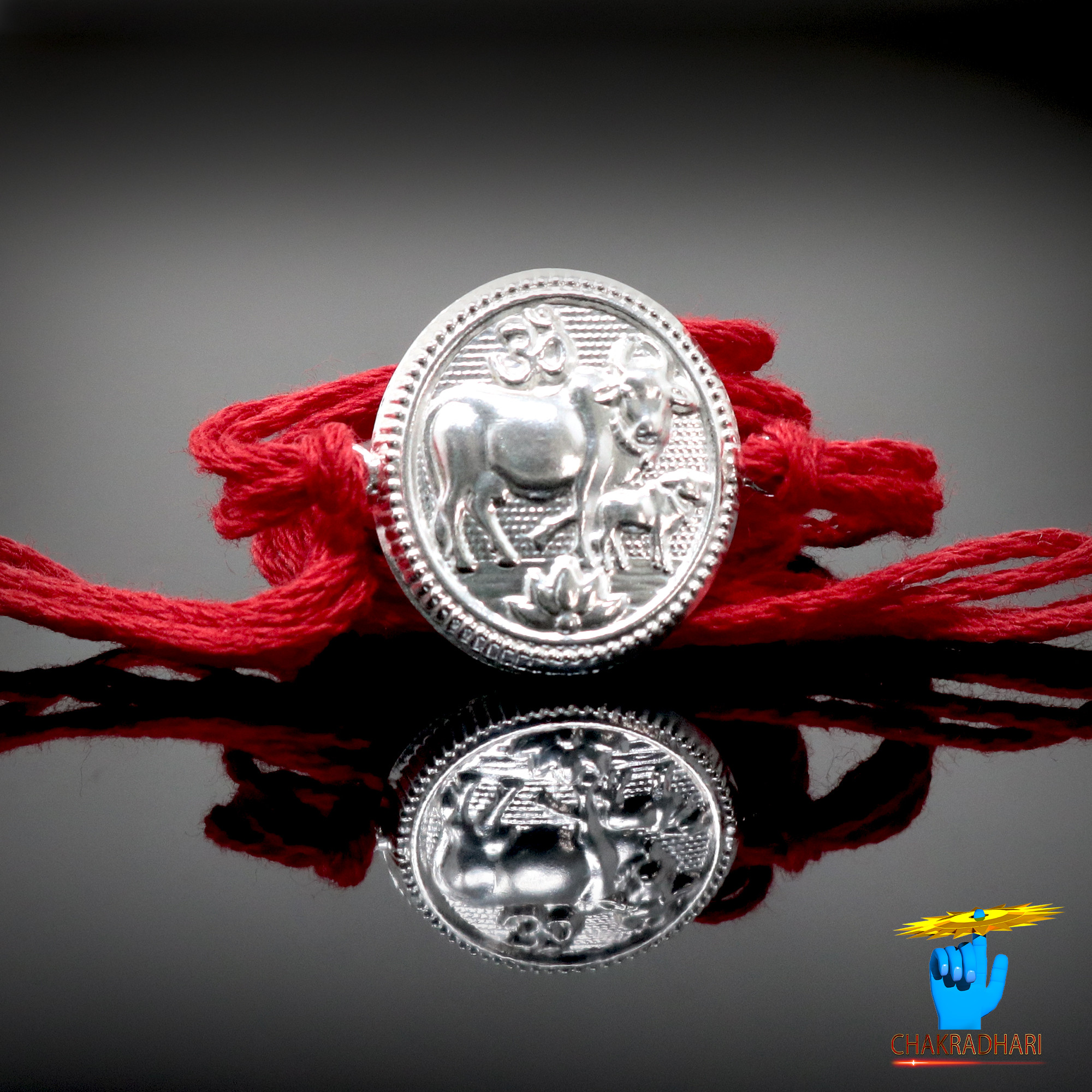 999 Silver Gau Bachhda Rakhi -     