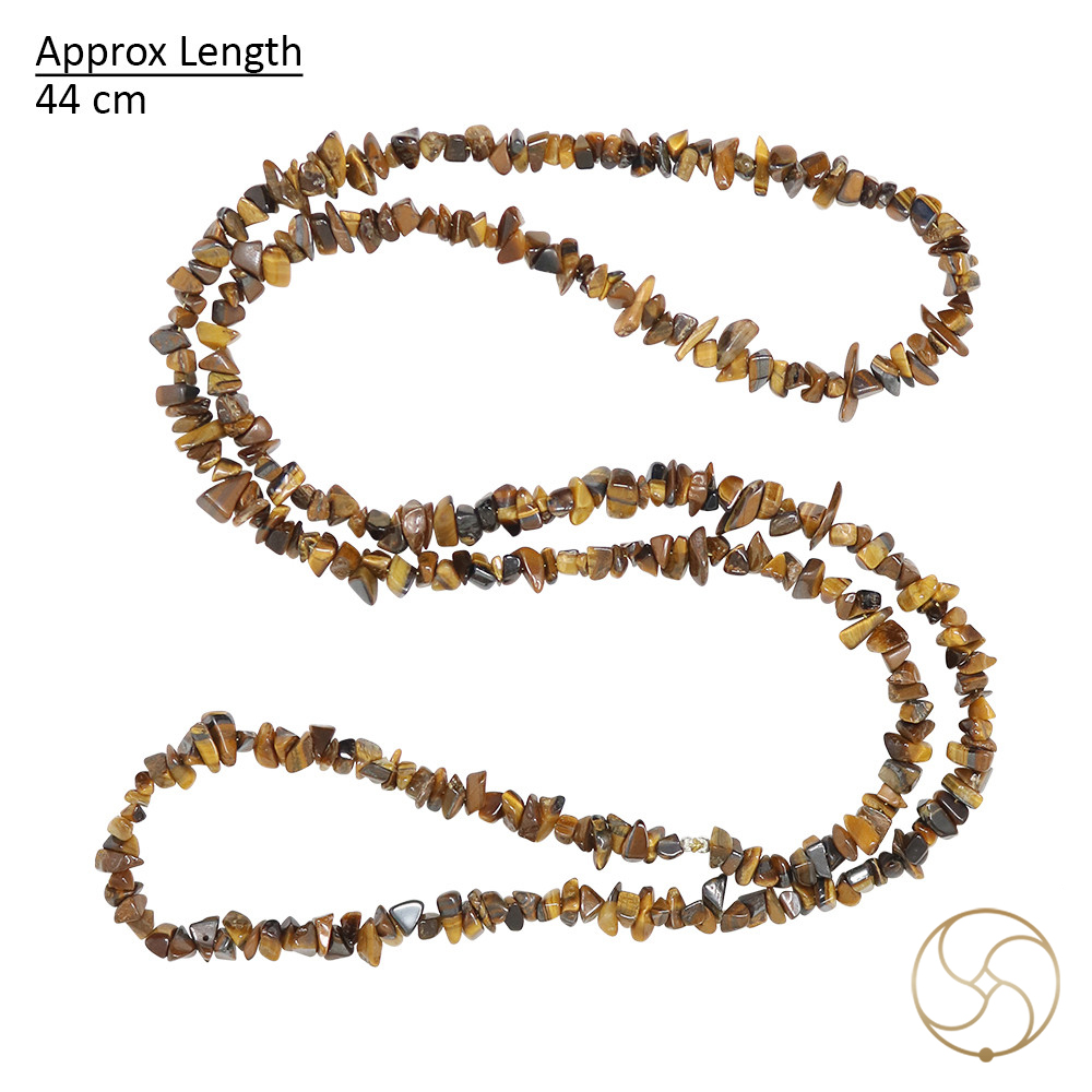 Tiger Eye Chips Wearing Mala -
