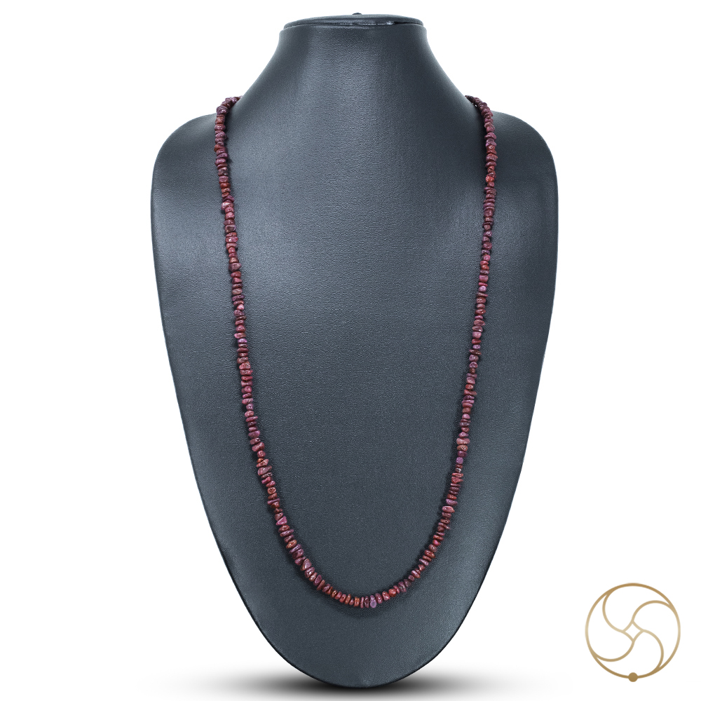 Ruby Chips Mala Wearing Mala -