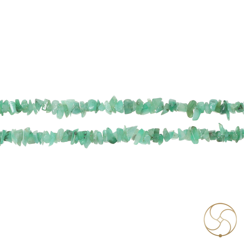 Emerald Chips Wearing Mala -