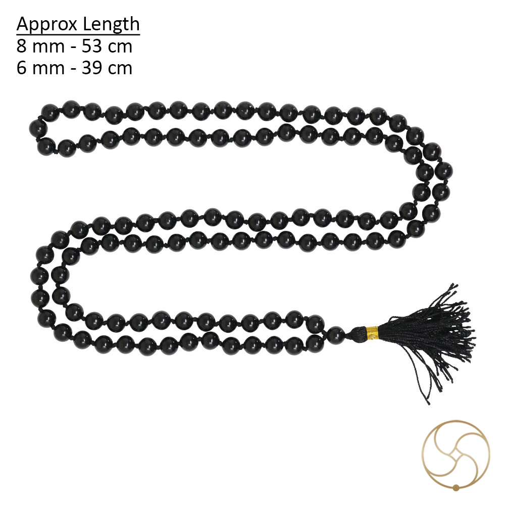 Black Mahavaikrant Mala for Jaap or Wearing - 8mm or 6mm