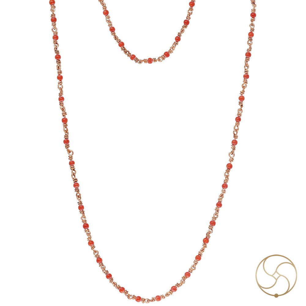 999 Pure Copper Coral Wearing Mala 4mm - 999       4mm