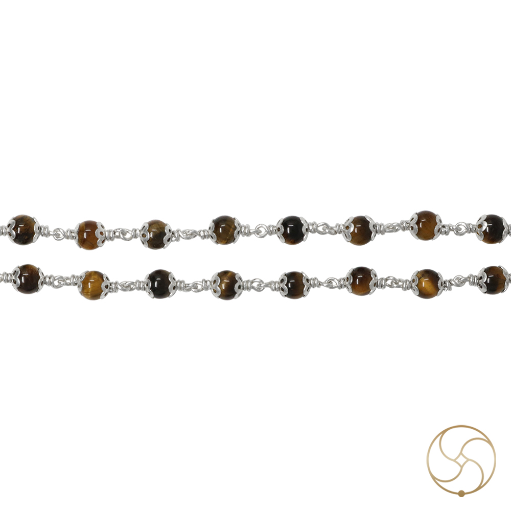 999 Pure Silver Tiger Eye Wearing Mala 6mm 541 Beads - 999         541 