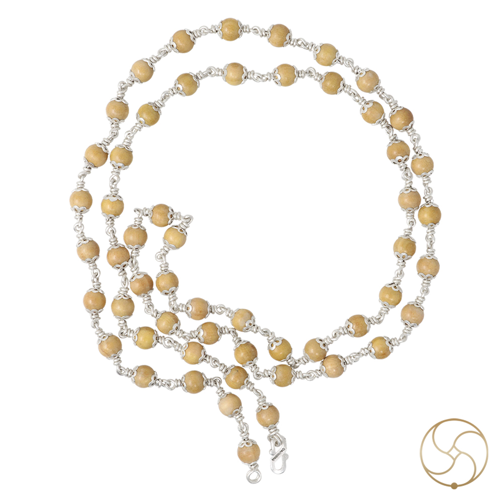 999 Pure Silver Chandan Wearing Mala 6mm 541 Beads -  999        541 