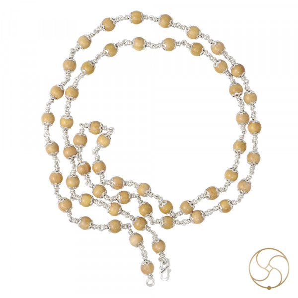 Image of 99.9% Pure Silver Chandan Wearing Mala (6mm) (54+1 Beads) -  99.9% शुद्ध चाँदी में चन्दन माला धारण हेतु (54+1 मनका)