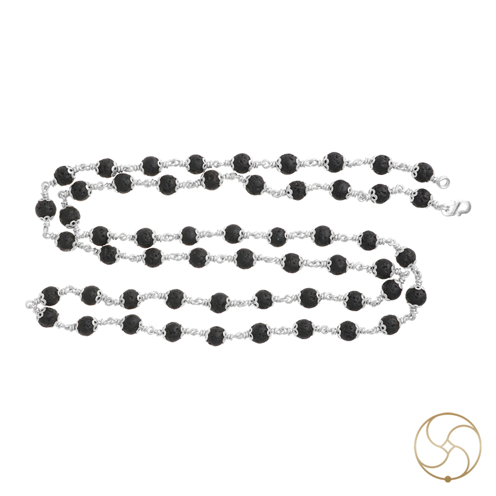 999 Pure Silver Lawa Wearing Mala 6mm - 999