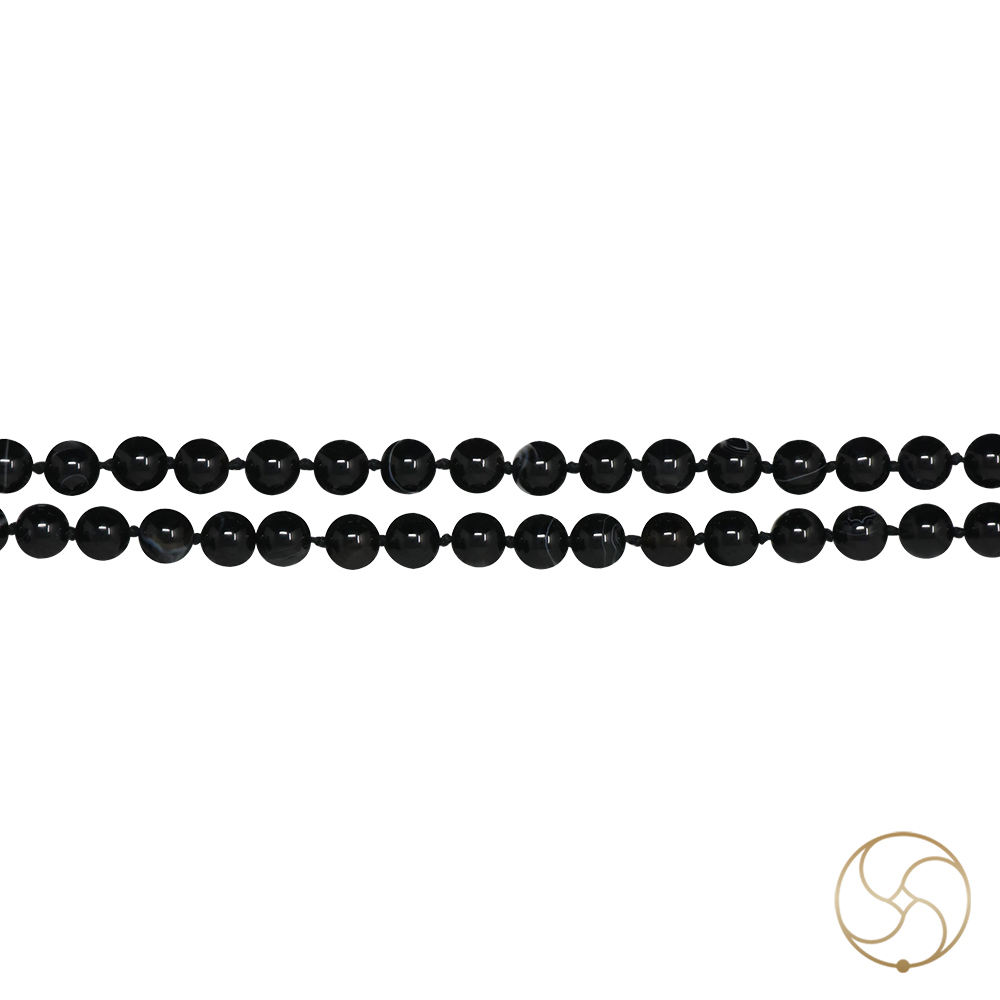 Black Agate Mala 108 Plus 1 Beads for Jaap and Wearing 8mm or 6mm
