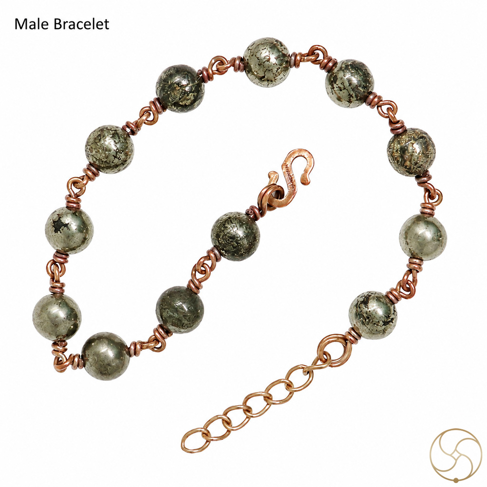 Nepaliya Copper Golden Pyrite Stone Bracelet