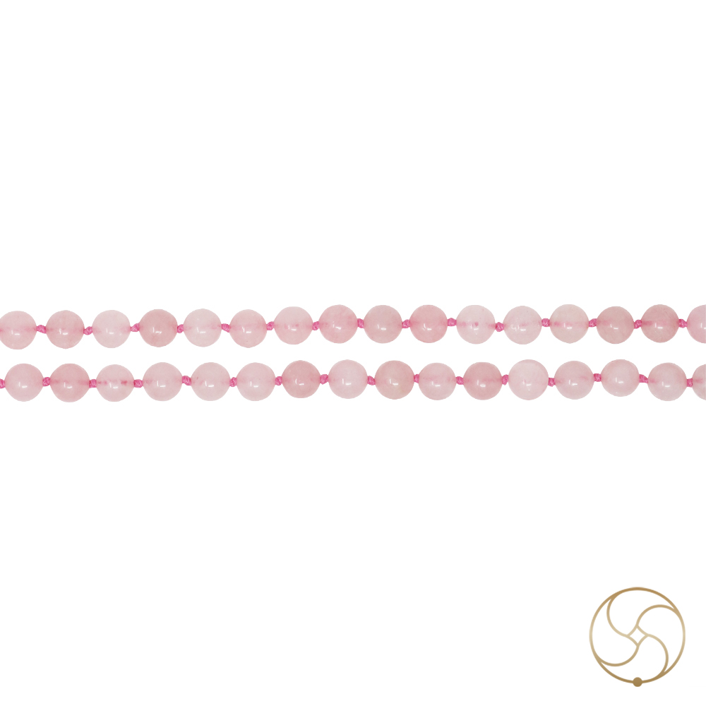 Rose Quartz Mala 108 Plus 1 Beads for Jaap or Wearing 8mm or 6mm