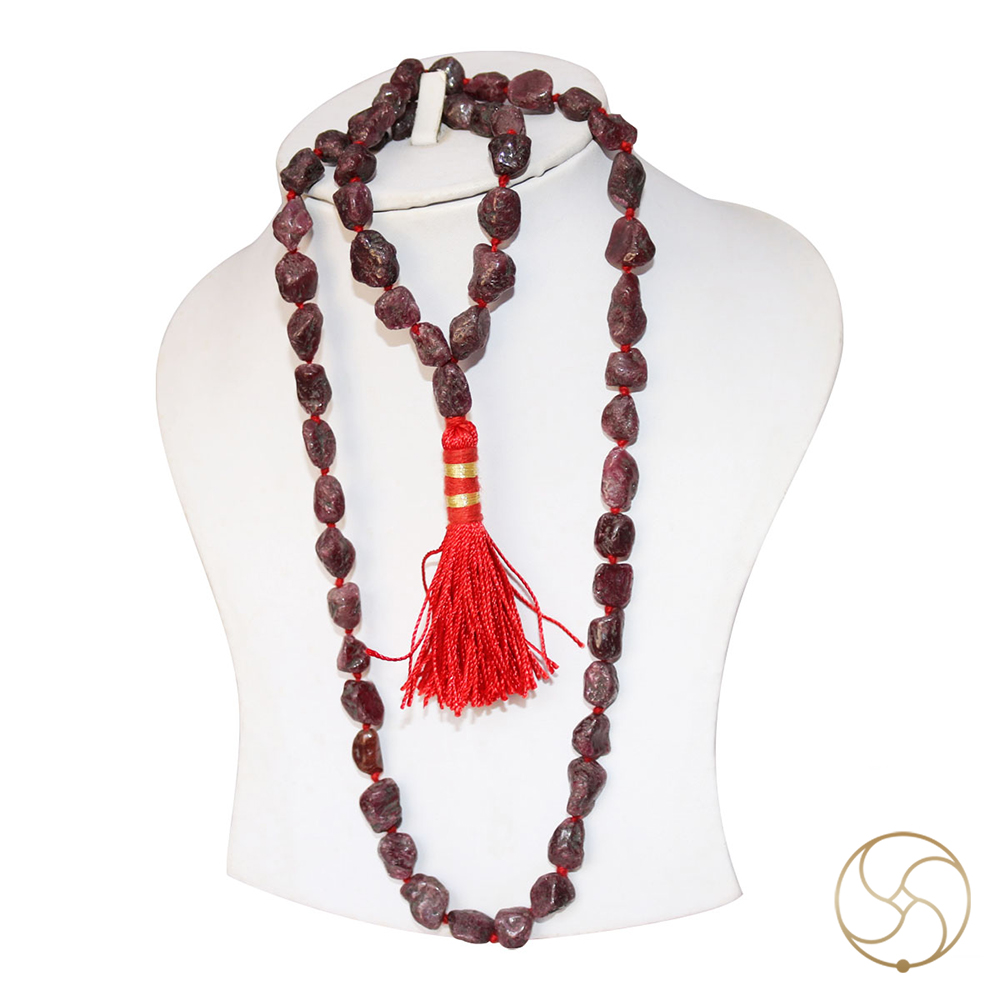 100 Origianal Manak Gemstone Mala  54 Plus 1 Beads Unheated Untreated Ruby Mala -    - 