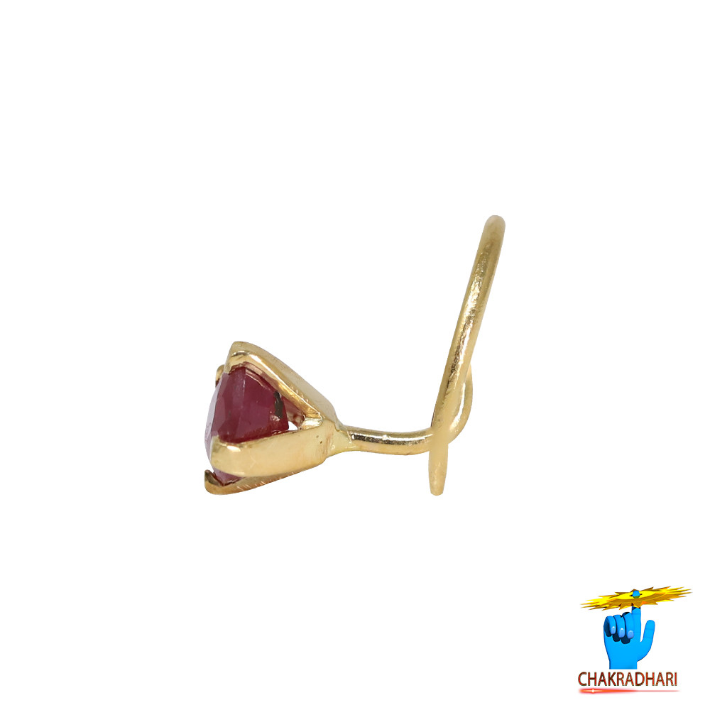 916 0368 grams Gold 036 Carat Natural Ruby Nose pin