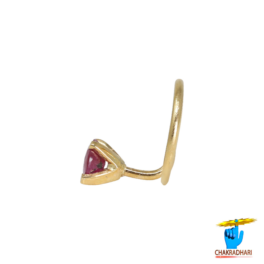 916 0310 grams Gold 035 Carat Natural Ruby Nose pin