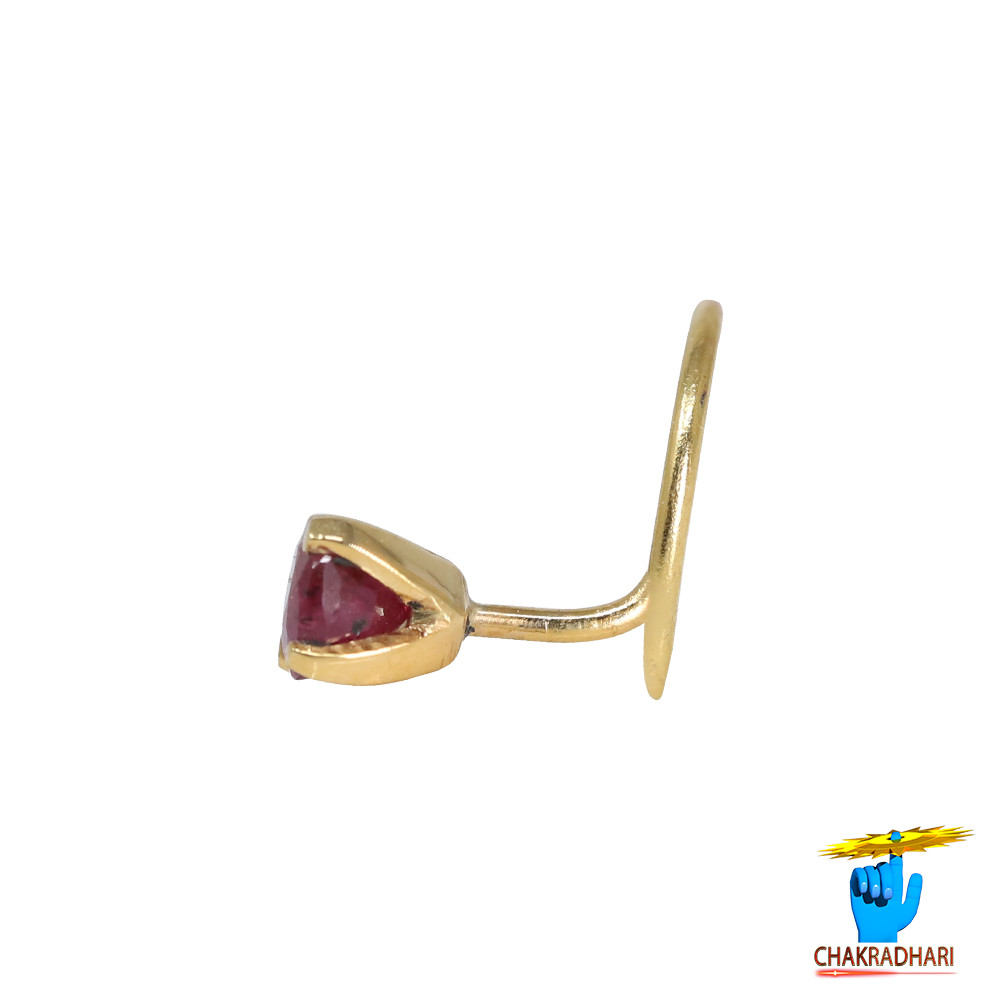 916 0428 grams Gold 020 Carat Natural Ruby Nose pin