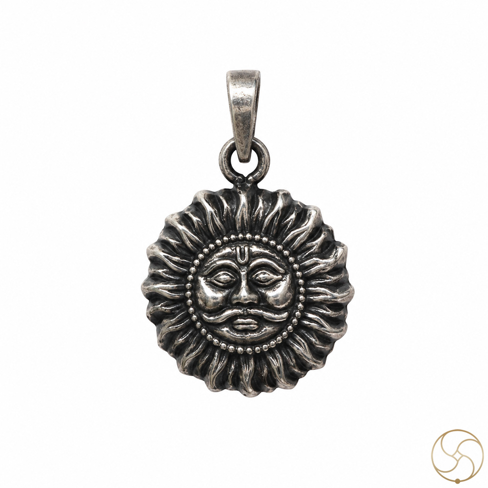 996 Silver Surya Dev Pendant