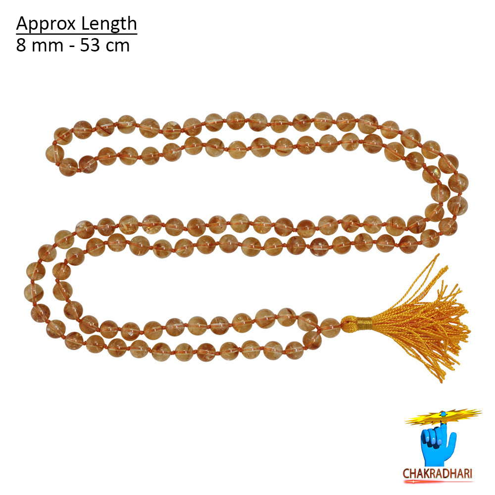 Pure Citrine Mala With 1081 Beads for Jaap or Wearing 8mm