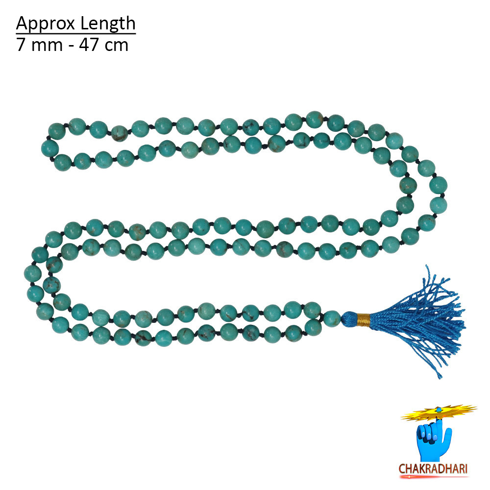 Firoza Mala 108 Plus 1 Beads for Jaap or Wearing 7mm