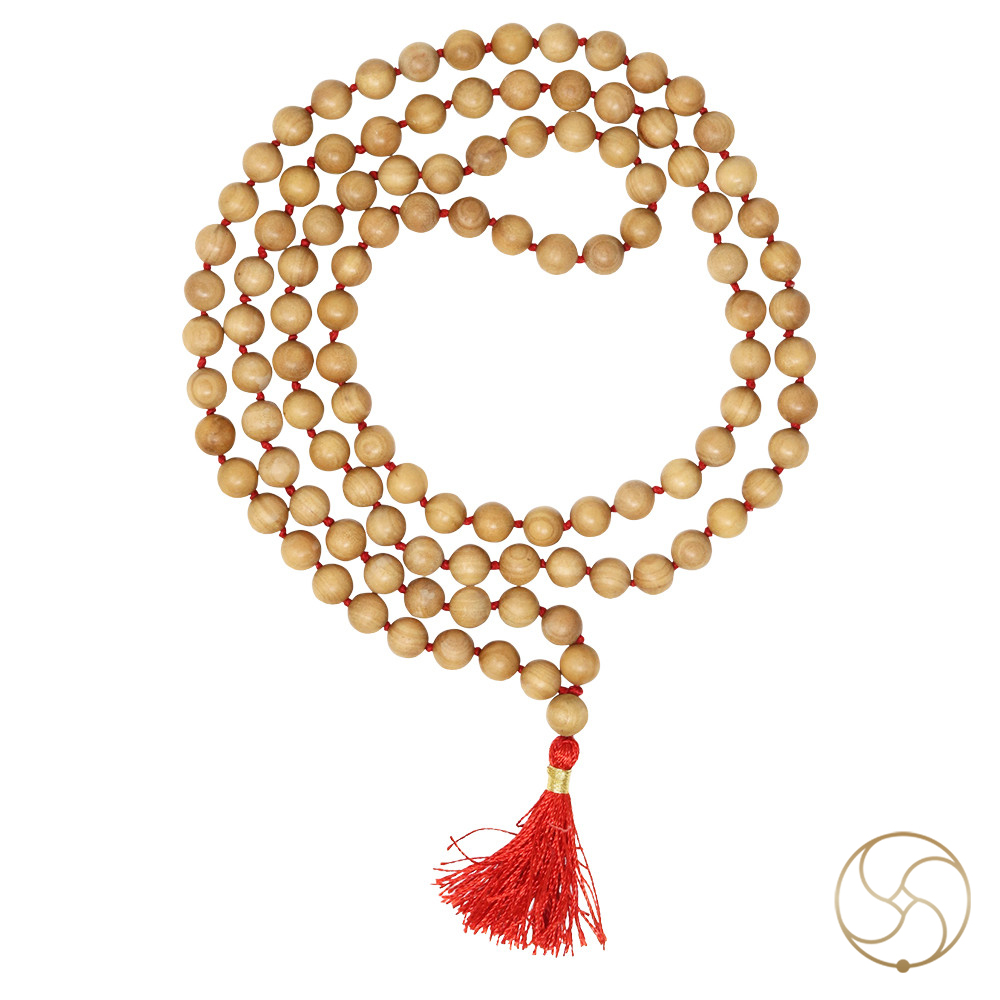Pure White Sandalwood Mala 1081 beads for Jaap or Wearing 8mm or 6mm or 4mm