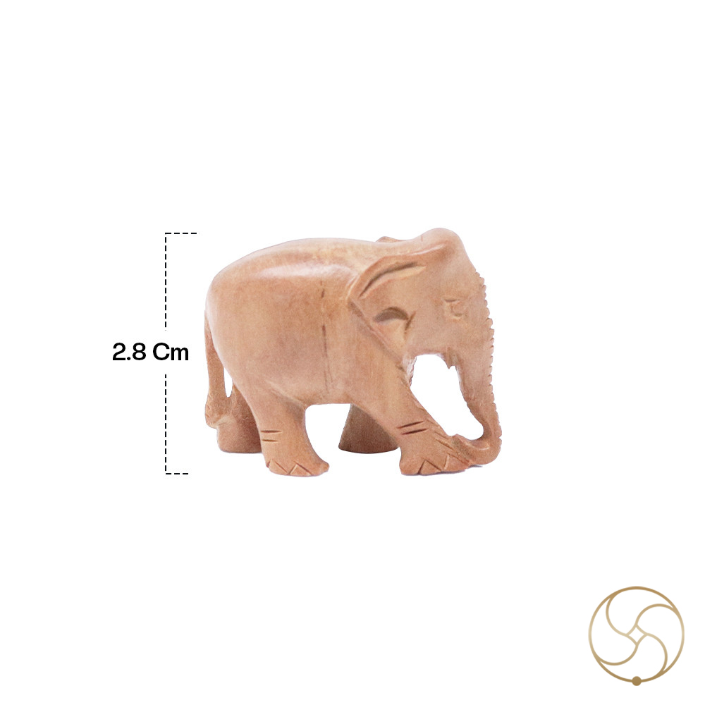 White Sandalwood Elephant Small Size - 1x1 Inch