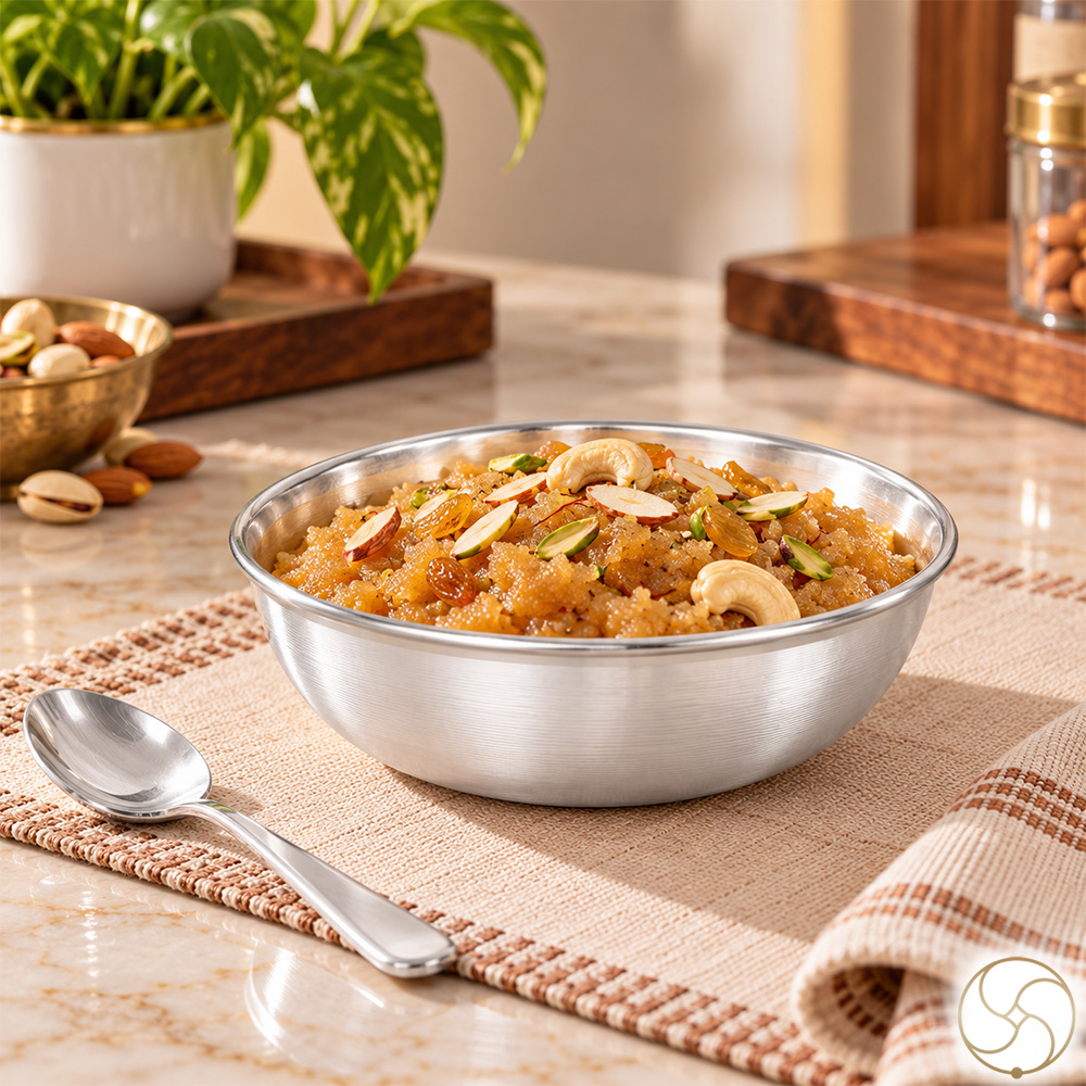 999 Silver Halwa Plate