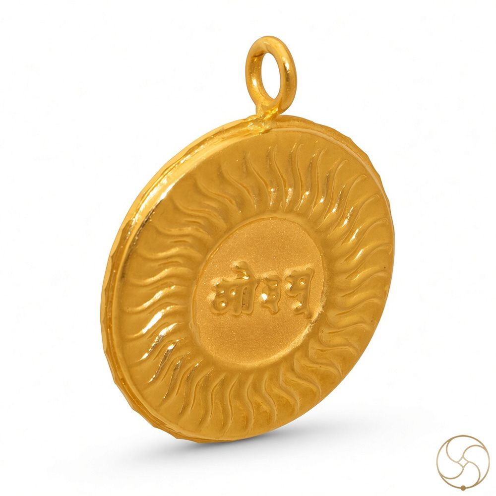 999 Gold Vaidik Aum Sun Pendant