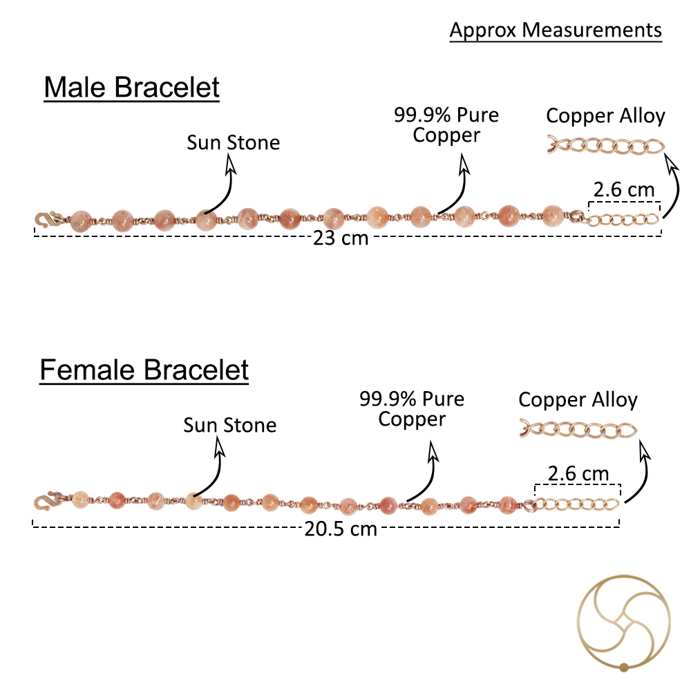 Nepaliya Copper Sun Stone Bracelet