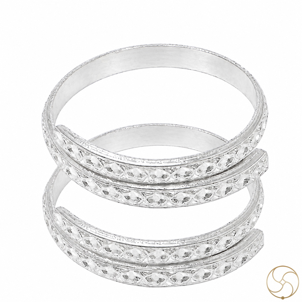 999  Silver Chokor Booti Big Toe Ring Pair