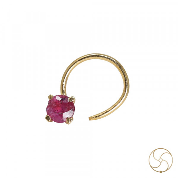 Image of 91.6%  0.310 grams Gold 0.35 Carat Natural Ruby Nose pin