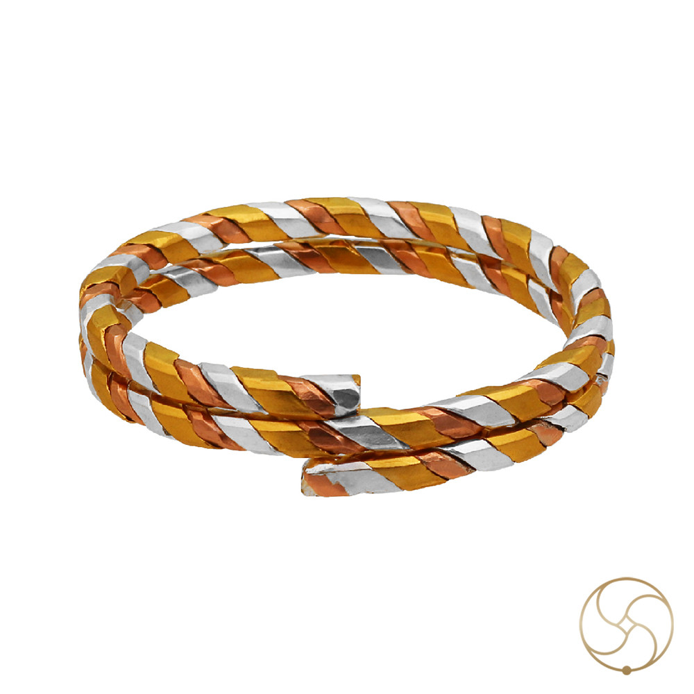 3 Metal Bangle With 999 Purity Gold-70gmSilver-41gmCopper-38gm
