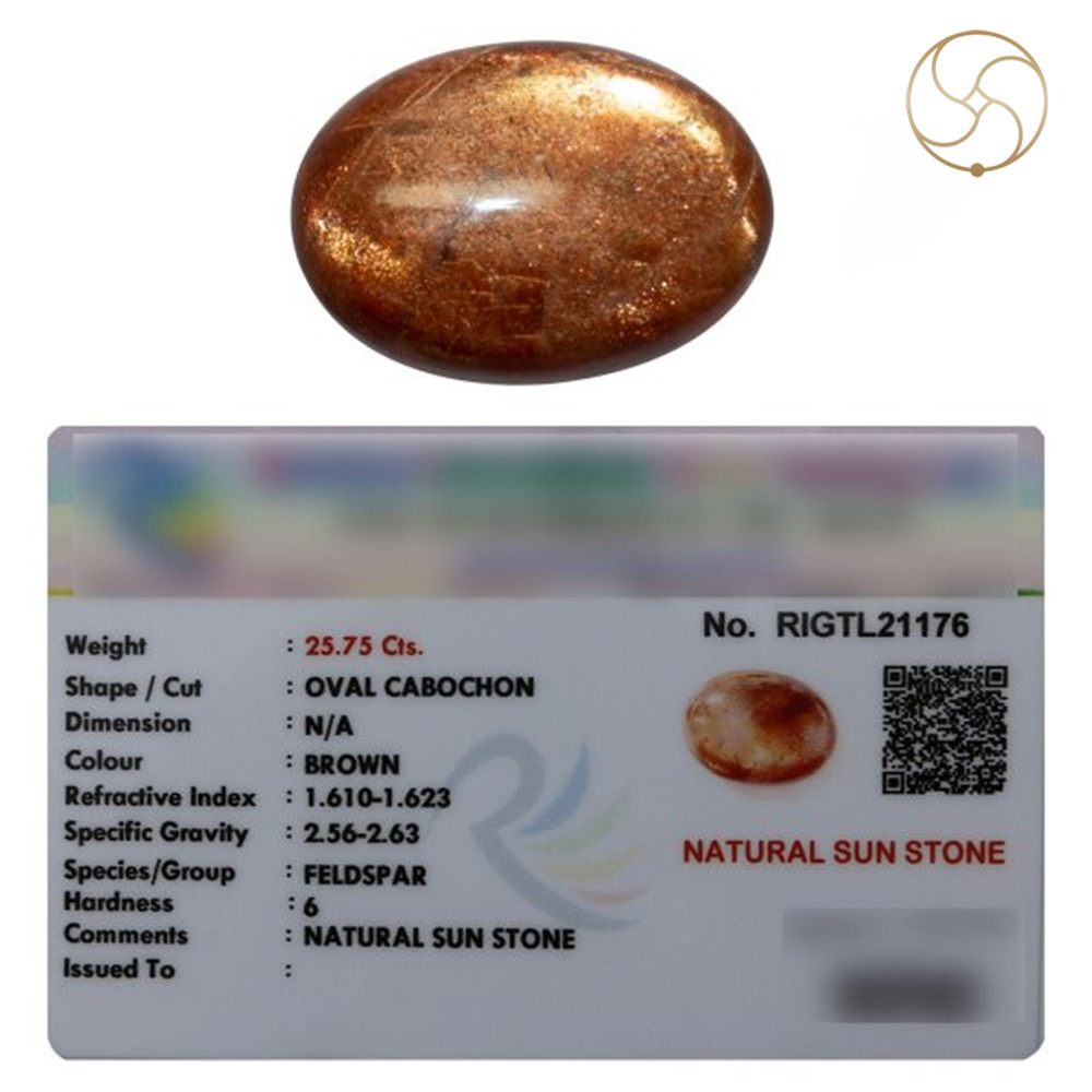 2575 Carat Natural Sun Stone With Ring Or Pendant -   