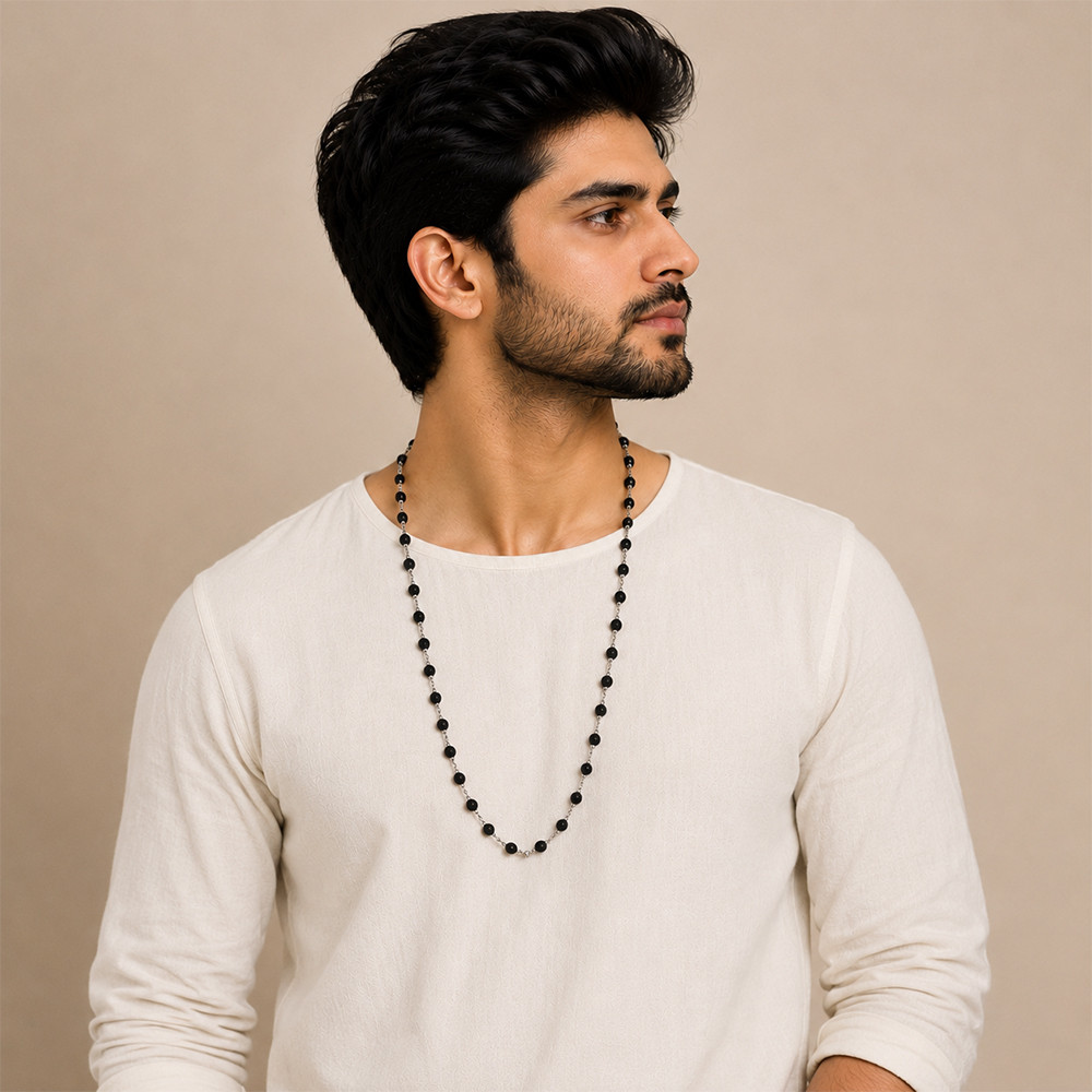 999 Pure Silver Lawa Wearing Mala 6mm - 999      