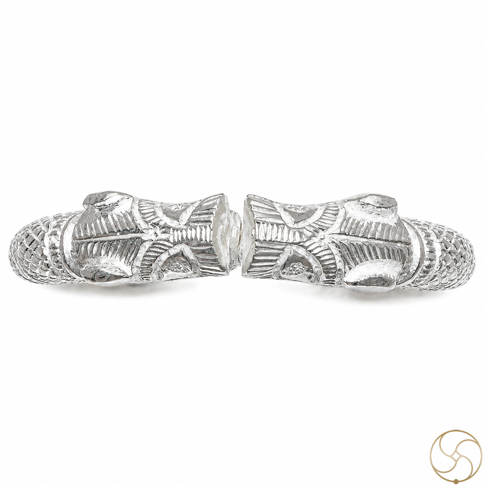 999 Silver Naar Mukhi Bangle for Men