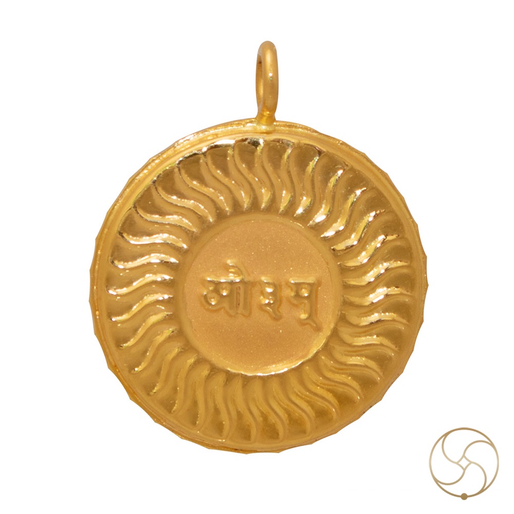 999 Gold Vaidik Aum Sun Pendant  -       13gm