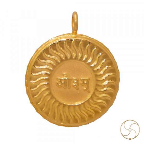 Image of 99.9% Gold Vaidik Aum Sun Pendant  - स्वर्ण  वैदिक ओउम सूर्य लॉकेट (13gm)